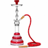 Red MYA Acrylic 22 inch hookah with chrome brass stem and single red hose