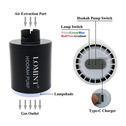 DUD Electric Mini Portable Hookah Pump LED Rechargeable