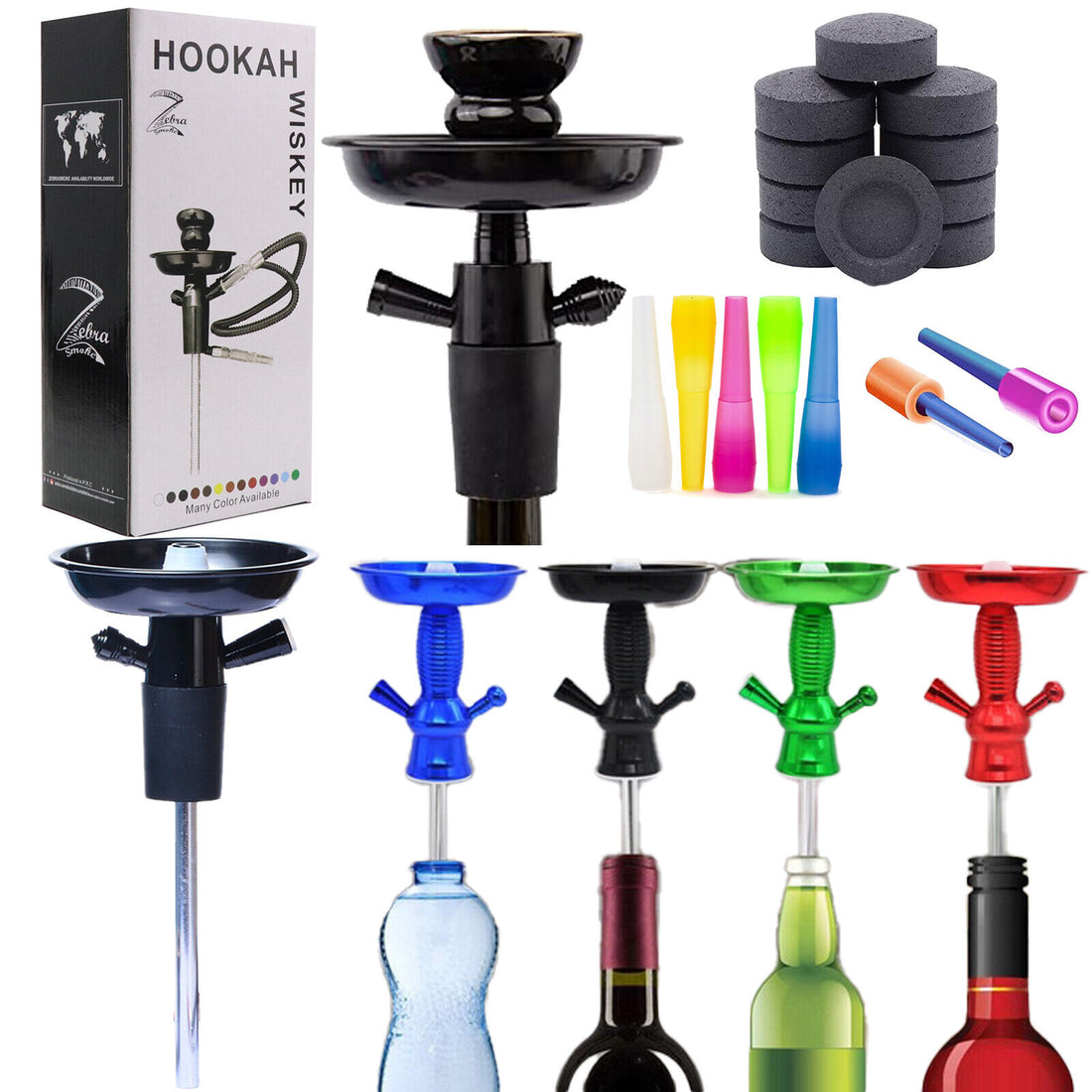 Portable Bottle Hookah Stem Aluminum Kit
