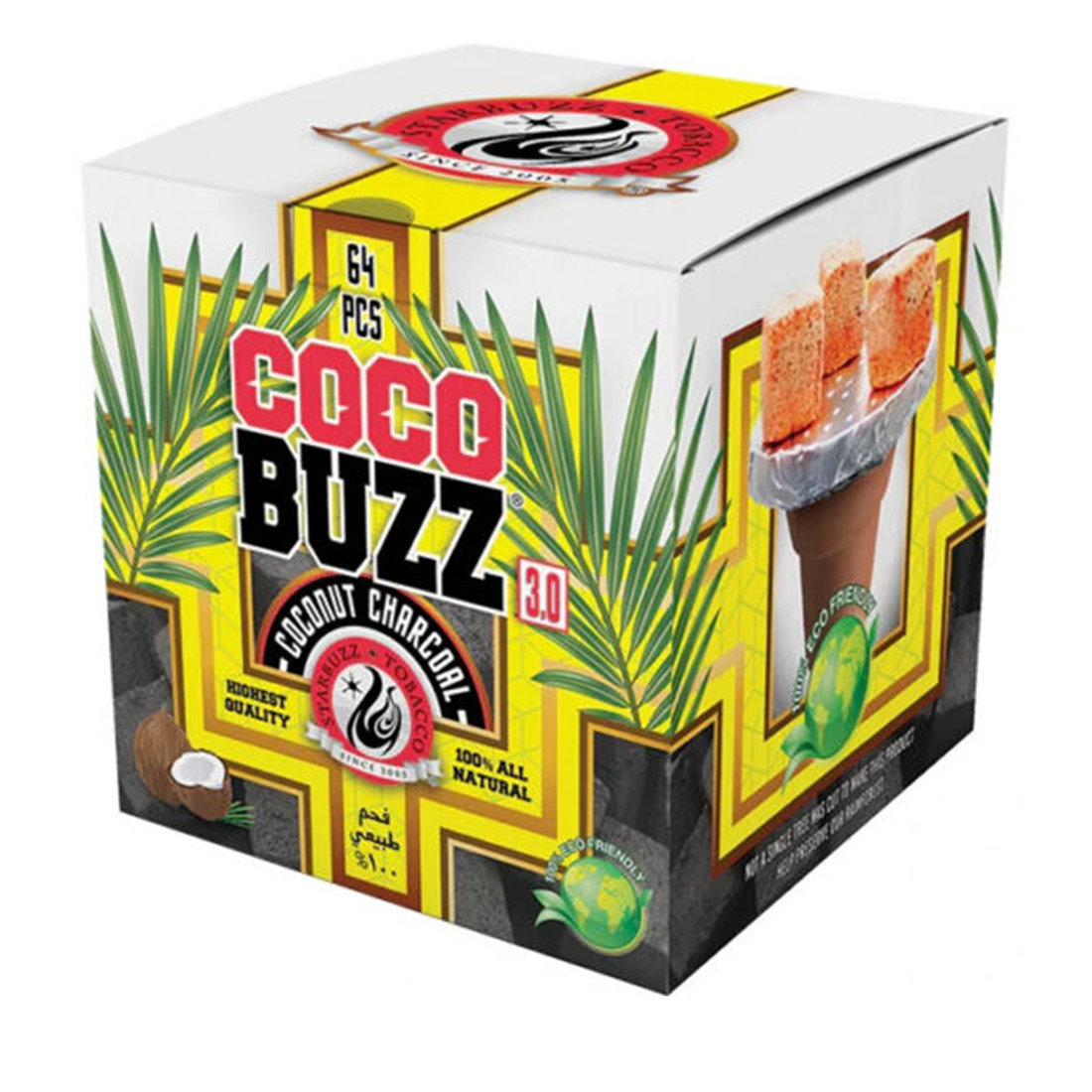 CocoBuzz 3.0 Charcoal Cubes 26mm 64pcs