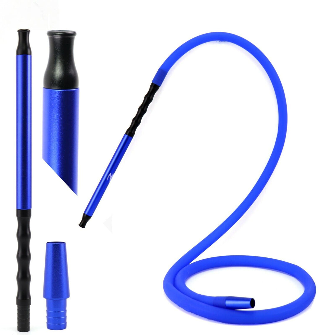Zebra Silicone Hookah Hose in Blue – Durable, Washable, and Lightweight Design
