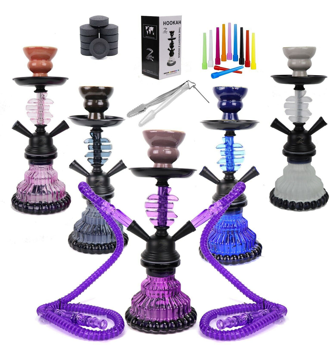 Zebra Smoke 2 Hose Pumpkin Knight Hookah