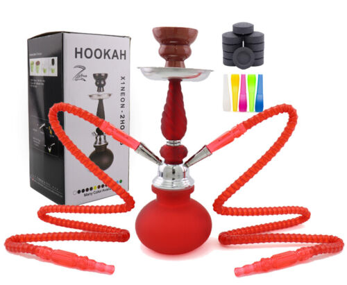 Zebra Smoke 2 Hose Pumpkin Neon Hookah